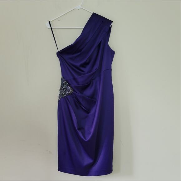 ELIZA J One-Shoulder Jeweled Sheath Dress - Picture 2 of 9